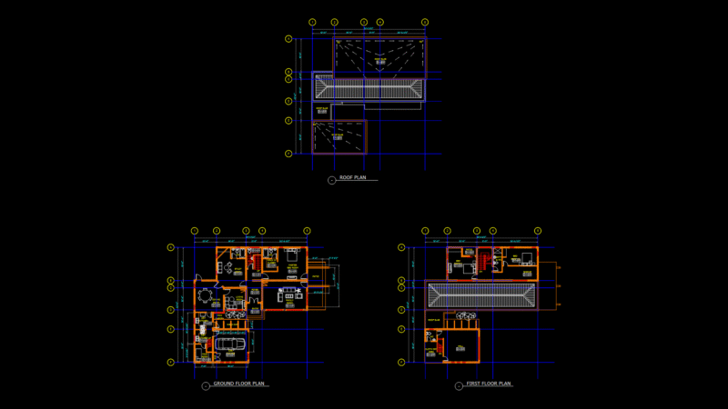 Two-Story Residential Floor Plan with Multi-Level Living Areas