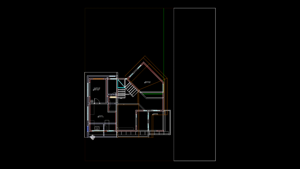 Double-Height Residential 3D Model with Multi-Level Floor Plans
