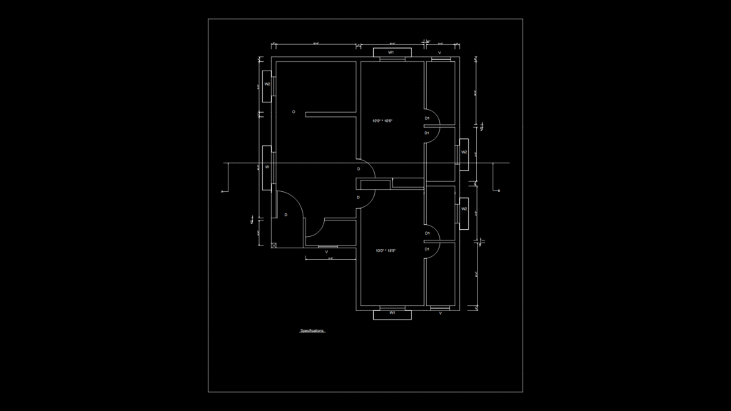 Single-Story Residential Floor Plan with Two-Bedroom Layout