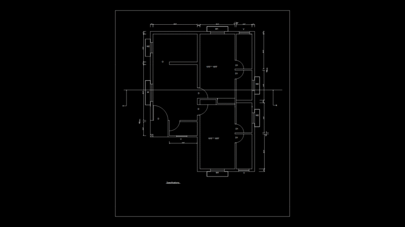 Single-Story Residential Floor Plan with Two-Bedroom Layout