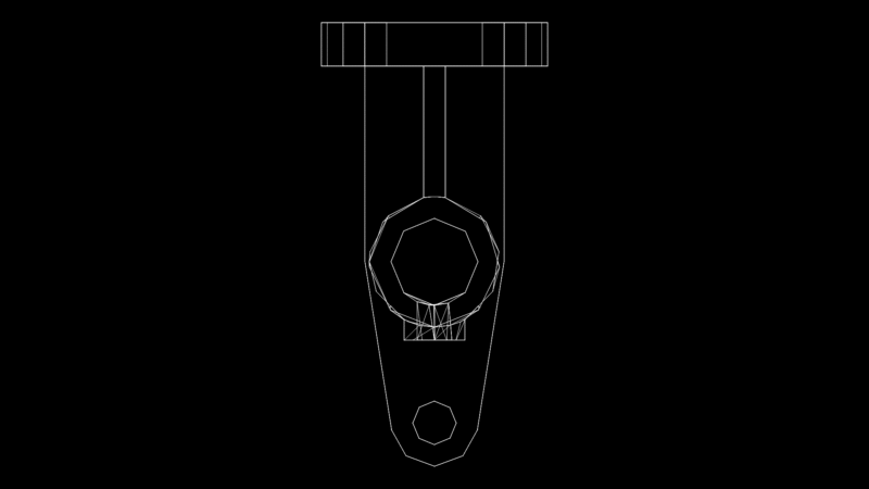T-Bracket Mechanical Connector 3D Model with Octagonal Openings