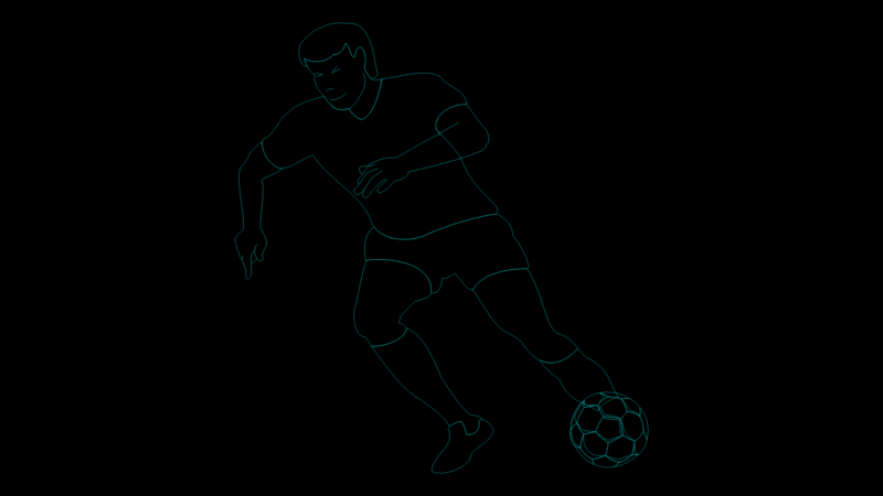 Soccer Player 2D Block Model for Site Plan Sports Facilities