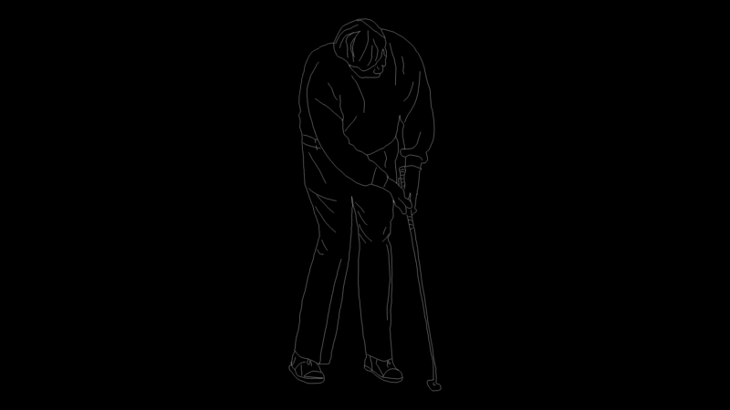 Golf Player 2D Block – Dynamic Swing Pose for Landscape Plans
