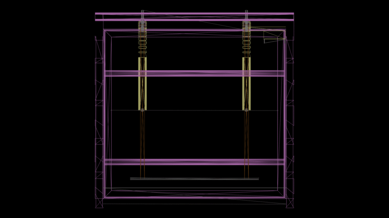 Dual-Column Telescopic Support Frame Detail at 1:25 Scale