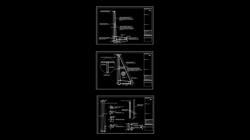 Reinforced Concrete Retaining Wall Section with Counterforts Detail