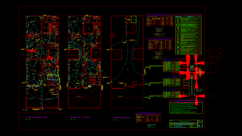 Residential Electrical Plan with Unifilar Diagrams and Load Calculations