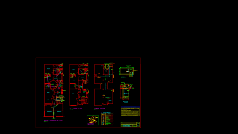 Multifamily Residential Plumbing Plan with Water Supply and Drainage Systems