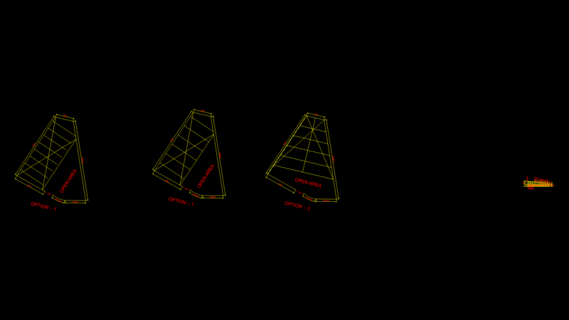 Triangular shed Floor Plan with Three Configuration Options