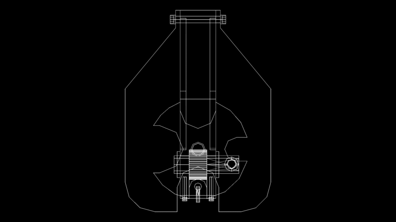 Hydraulic Hole Puncher Assembly Model with C-Frame design