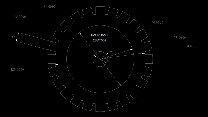 Spur Gear Detail Drawing with Standard Tooth Profile