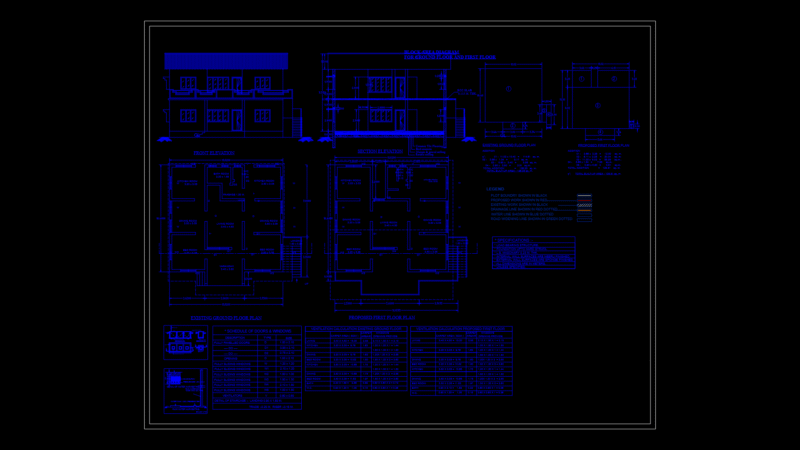 Two-Story Residential House Plan with Ventilation Calculations