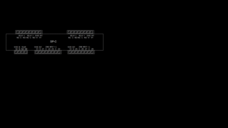 SP-C Access Control System Block Diagram with Terminal Connections