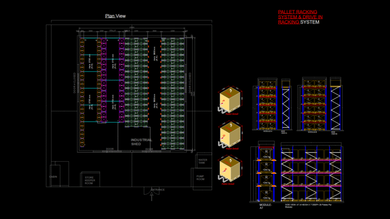Warehouse Layout Plan with Selective and Drive-In Pallet Racking Systems