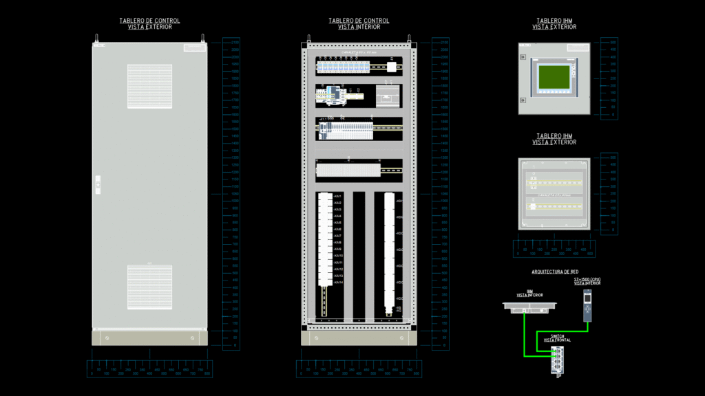 Industrial Control Cabinet Elevation Drawing for Thermometry System