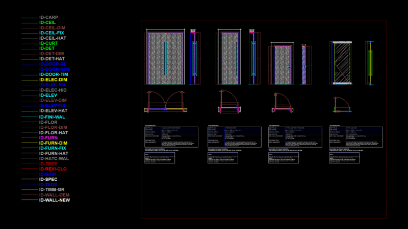 Commercial Door Assembly Detail Drawing with Fire-Rated Options
