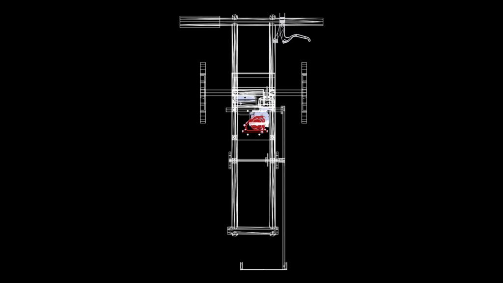 Small-Engine Tilling Machine 3D Model with chain Drive System