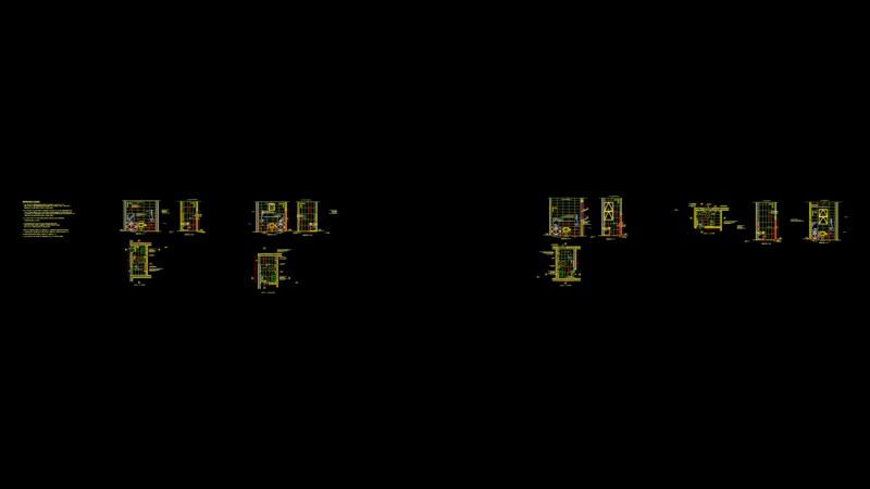 Residential Bathroom Detail Section Drawing with Multiple Toilet Layouts