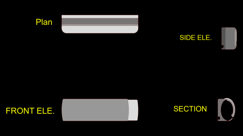 Wall-Mount Air conditioning Unit CAD Block with Multi-View Details