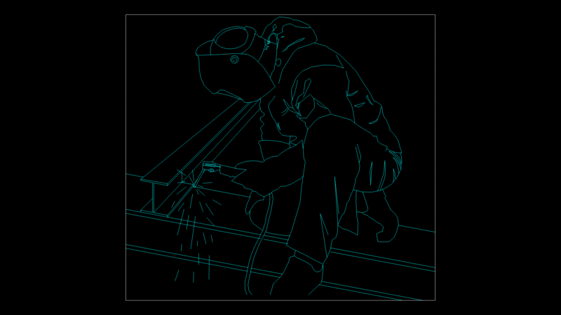 Welding Professional Block Plan with Safety Equipment Detail