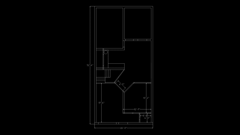Residential Floor Plan with Interior Staircase for Narrow Lot home