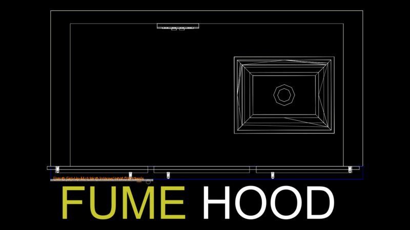 Laboratory Fume Hood Model with Exhaust System & Mounting Frame