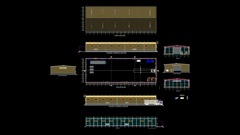 54x18x8m Industrial Steel Hangar with Monorail crane System