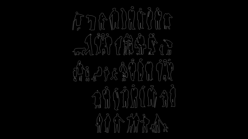 2D Silhouette Collection: Architectural Scale Figure Library