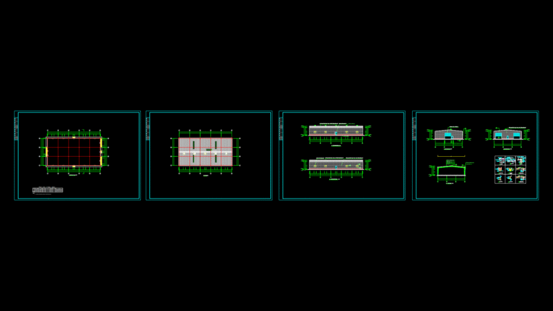 Prefabricated Industrial Building Plans with Steel Structure Details