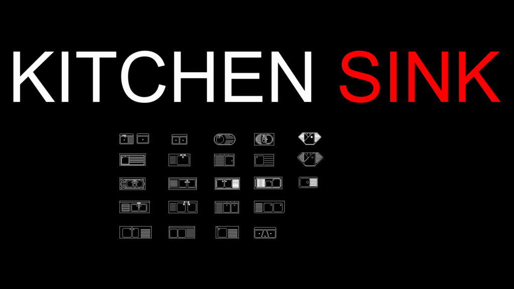 Kitchen Sink Block Library – 24 fixture Types for Plan Views