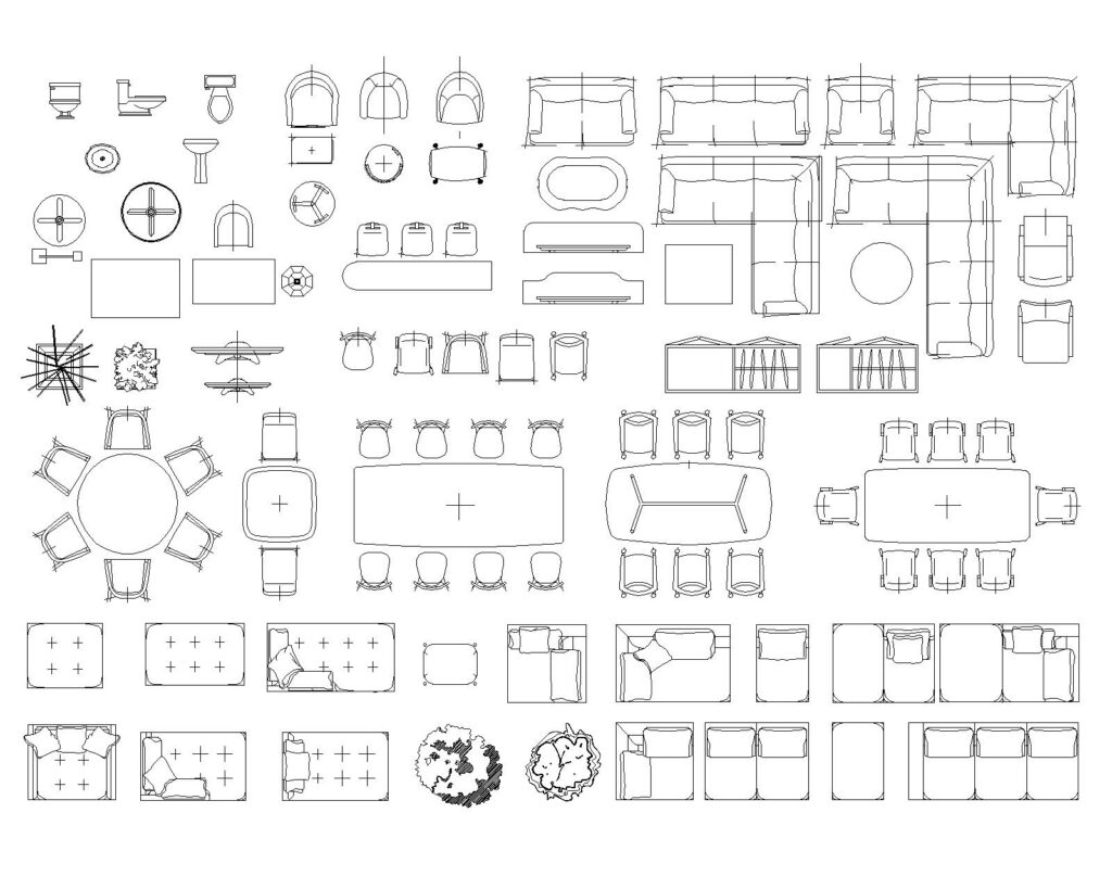 Living Room Furniture in plan