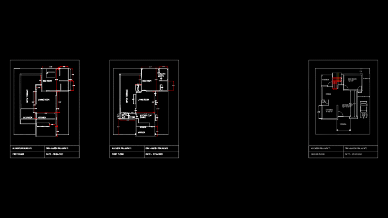 Two-Story Residential Floor Plan with Verandas and Open Terrace