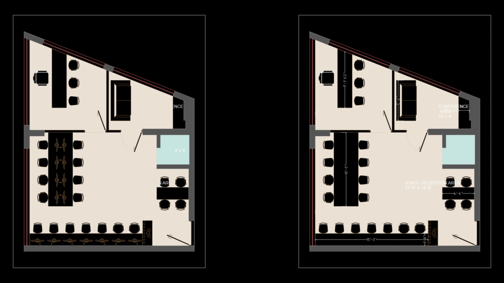 Office Floor Plan with Reception, Conference & Main Chamber Layout
