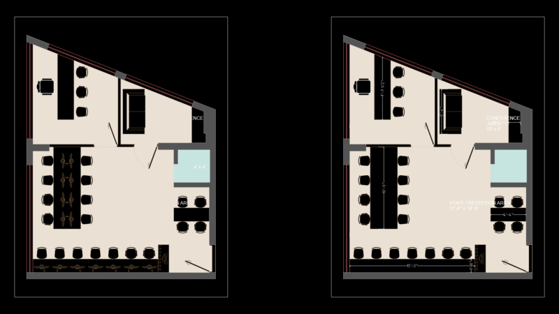 Office Floor Plan with Reception, Conference & Main Chamber Layout