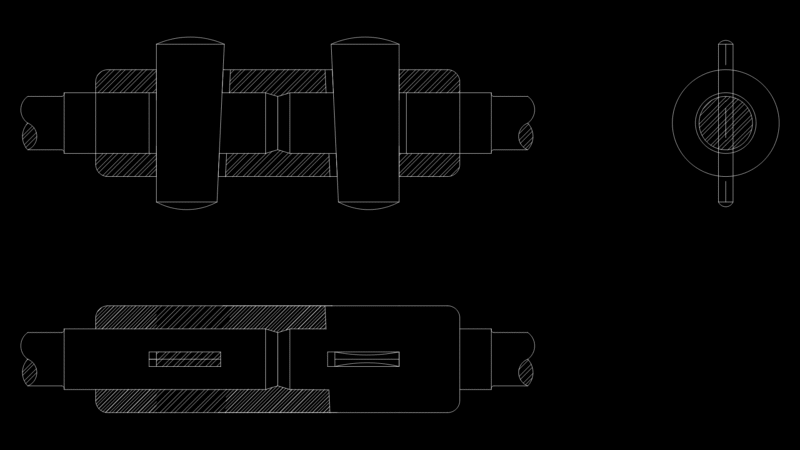 Mechanical Screw Jack Assembly Detail Drawing with Cross-Sections