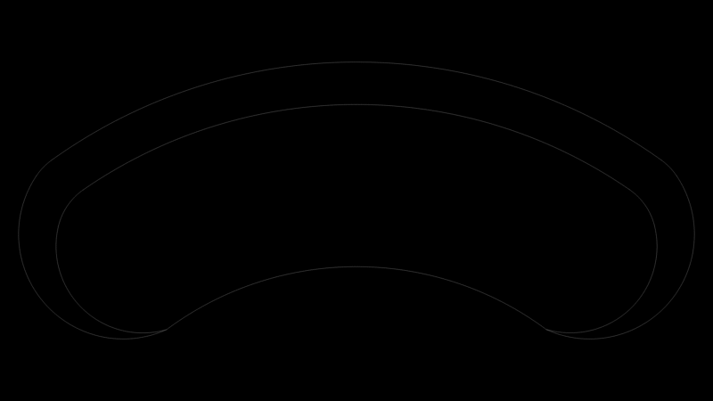 Curved Sofa Plan with Rounded Contour Profile – 87.5″ Width