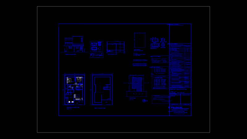 Single-Story Residential Bungalow Floor Plan with Rainwater Harvesting