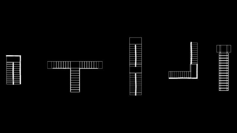 Multi-Configuration staircase Plan Collection for Residential Use