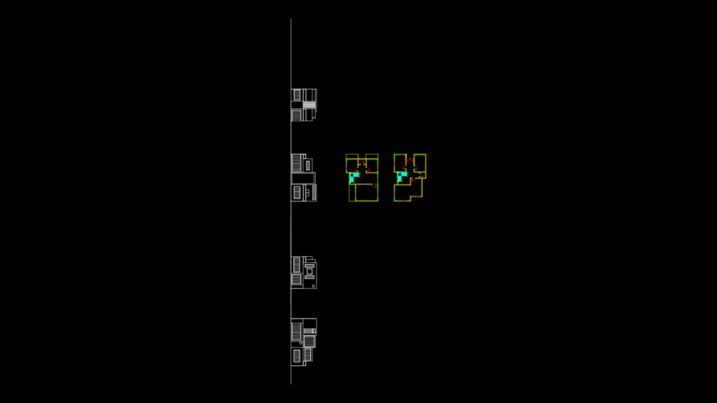 Two-Story residential Villa Floor Plan with Structural Columns