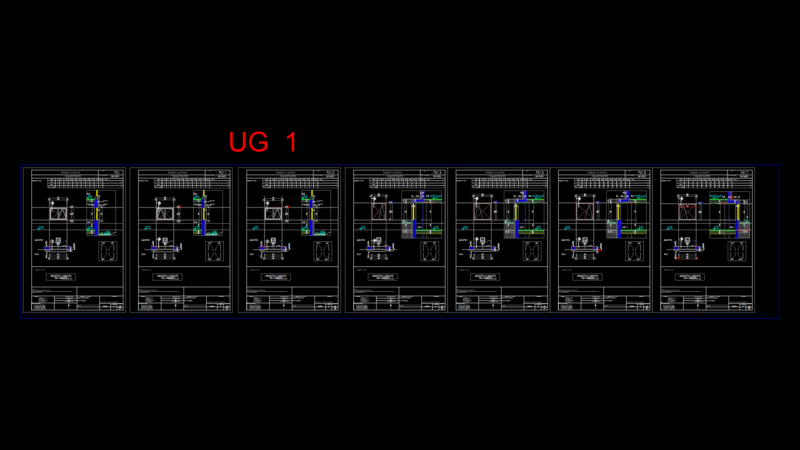 Facade Elevation Detail Schematics for Multi-Story Building UG1