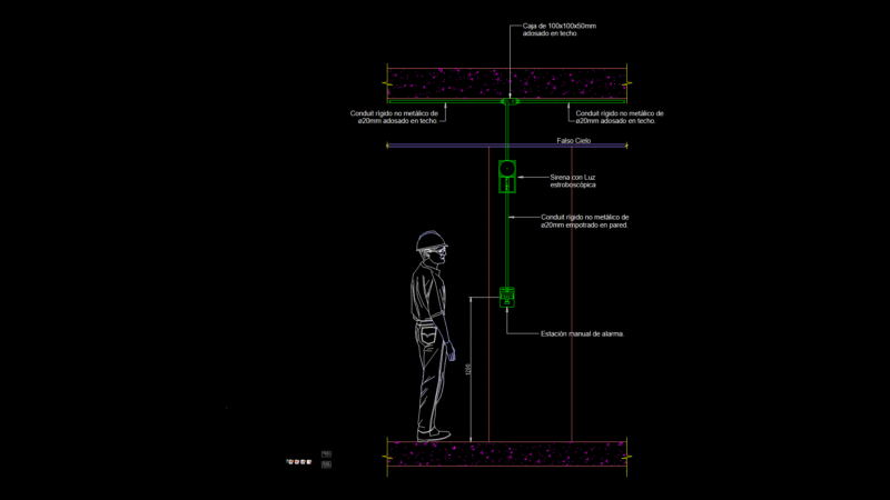 Fire Alarm System Floor Plans with Device Installation Detail
