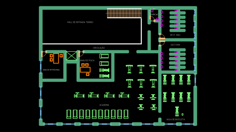 First Floor Electrical Plan for Fitness center with Specialized Areas