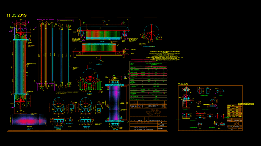 Flue Gas Cooler Bundle Assembly & Manway Detail Drawing
