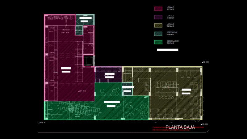 Ground Floor Plan for Small Commercial Market with Food Stalls