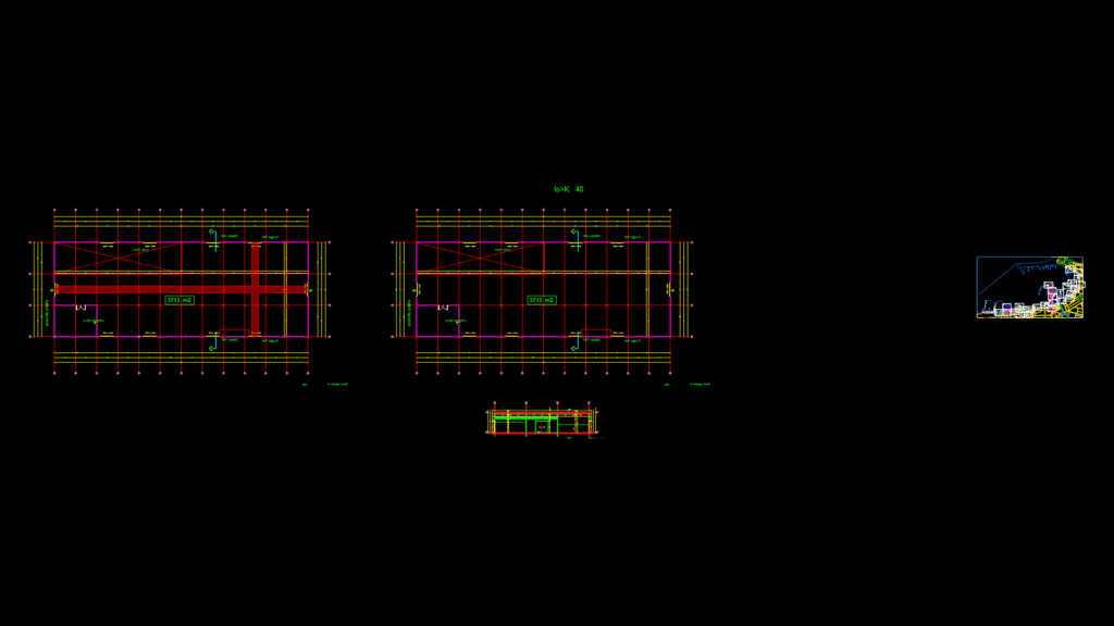 Maritime Storage Warehouse 40 Floor Plan with Cross-Section Details