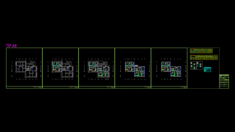 Multi-Floor HVAC System Plan for Type A8 Residential Building