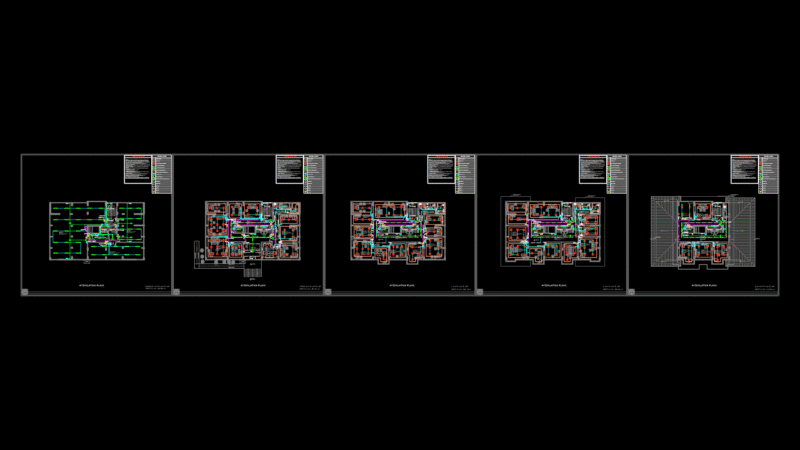 Multi-Floor lighting Plan with NHXMH/N2XH Cable Distribution System