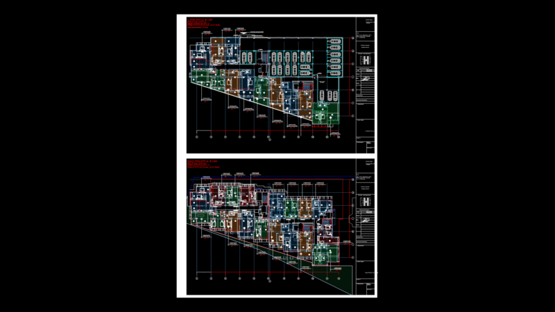 Multi-floor Residential Floor Plan with Integrated Parking Area
