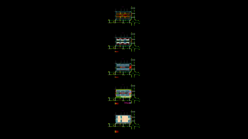 Multi-Level Residential Building floor Plans with Underground Parking