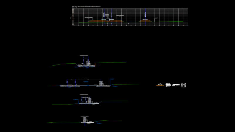 Railway Superstructure Section Drawings for desvio Ferroviário