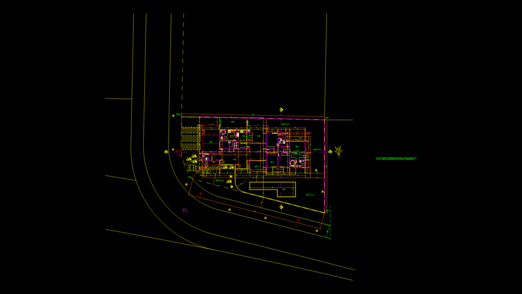 Residential Floor Plan for Corner Lot Single-Family Dwelling